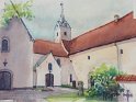 Nr. i album: 56<br>
Motiv: Dronninglund Kirke<br>
Årstal: 2014<br>
Str.: 23x30,5 cm.<br>
Materiale: Akvarel, 300 g