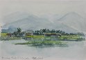 Nr. i album: 20<br>
Motiv: Inle Lake, Burma<br>
Årstal: 2005<br>
Str.: 18x25,5 cm.<br>
Materiale: Akvarel, 300 g