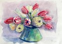 Nr. i album: 11<br>
Motiv: Hvide tulipaner<br>
Årstal: 2011<br>
Str.: 30,5x43 cm.<br>
Materiale: Akvarel, 350 g