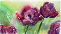Nr. i album: 15<br>
Motiv: Lilla tulipaner<br>
Årstal: 2011<br>
Str.: 17x30 cm.<br>
Materiale: Akvarel, 600 g