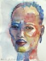 Nr. i album: 71<br>
Motiv: Kvinde fra Kilvo, D R Congo<br>
Årstal: 2018<br>
Str.: 23x30,5 cm.<br>
Materiale: Akvarel, 300 g