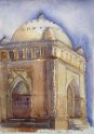 Nr. i album: 90<br>
Motiv: Sumani Mausoleum, Bukhara<br>
Årstal: 2014<br>
Str.: 21,5x30,5 cm.<br>
Materiale: Akvarel, 350 g