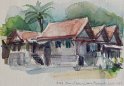 Nr. i album: 18<br>
Motiv: Wat Xien Muan, Laos<br>
Årstal: 2005<br>
Str.: 18x25,5 cm.<br>
Materiale: Akvarel, 300 g