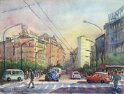 Nr. i album: 112<br>
Motiv: Terazije, Beograd<br>
Årstal: 2016<br>
Str.: 31x41 cm.<br>
Materiale: Akvarel, 300 g