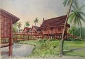 Nr. i album: 148<br>
Motiv: King Rama II Memorial Park, Amphawa, Thailand<br>
Årstal: 2019<br>
Str.: 21x30,5 cm.<br>
Materiale: Akvarel, 350 g<br>
Indrammet