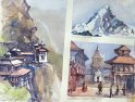 Nr. i album: 166<br>
Motiv: Postkort fra Bhutan<br>
Årstal: 2020<br>
Str.: 31x41 cm.<br>
Materiale: Akvarel, 300 g